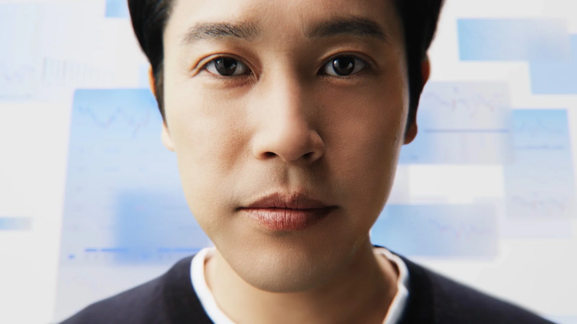 CM中の内田篤人さんの顔のクローズアップ