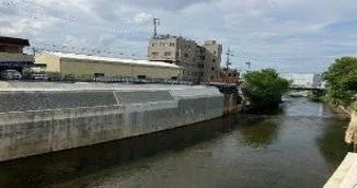 川沿いに建物が立ち並ぶ都市の風景