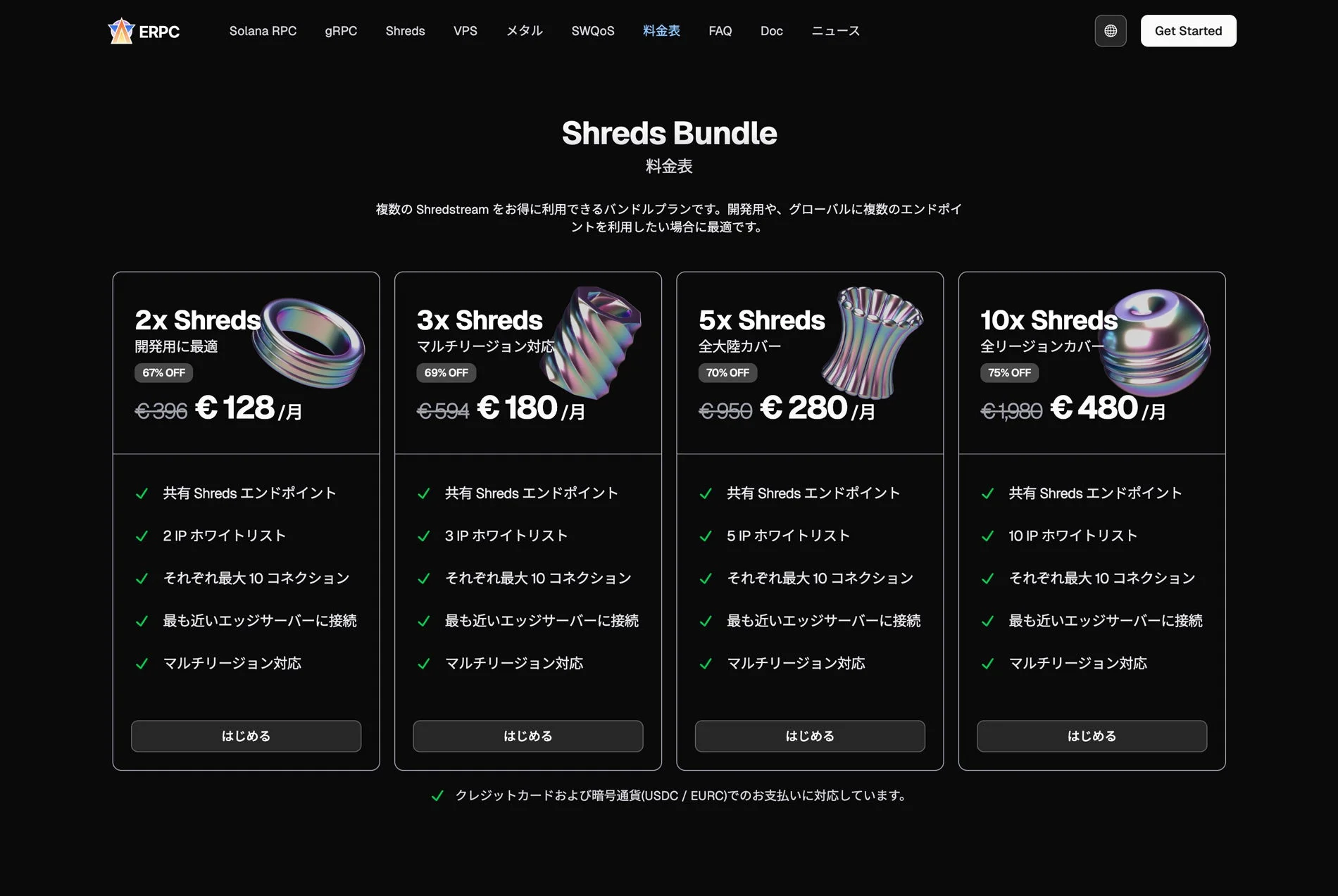 ERPC Shreds Bundle 料金表