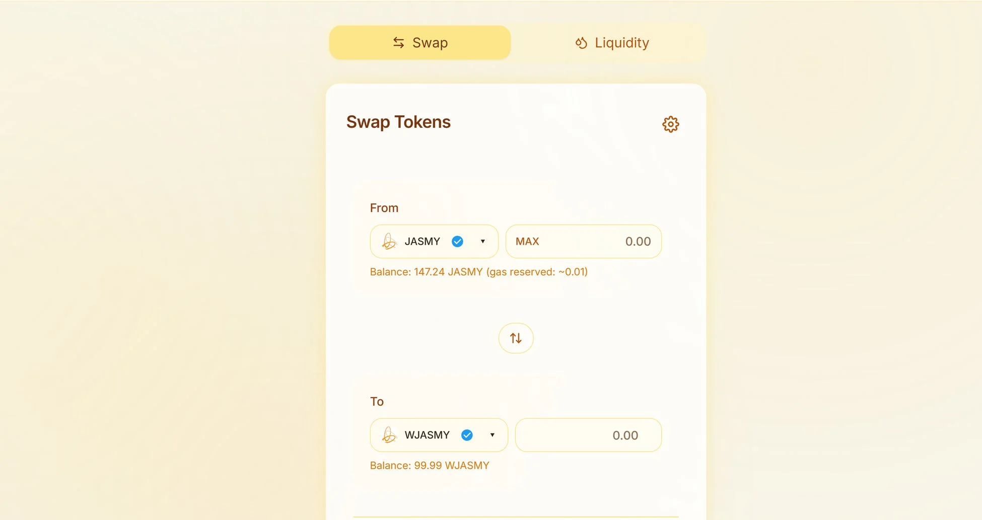 Jasmy Swap インターフェース