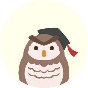 卒業帽をかぶった可愛いフクロウのイラスト