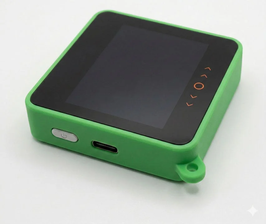 緑色のスクエア型電子機器