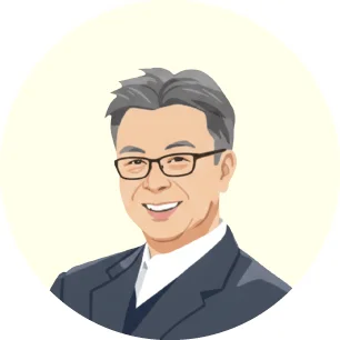 男性,イラスト,笑顔,眼鏡,スーツ,ビジネスマン,中高年,プロフィール画像