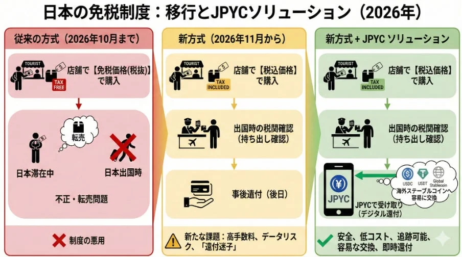 日本の免税制度:移行とJPYCソリューション (2026年)