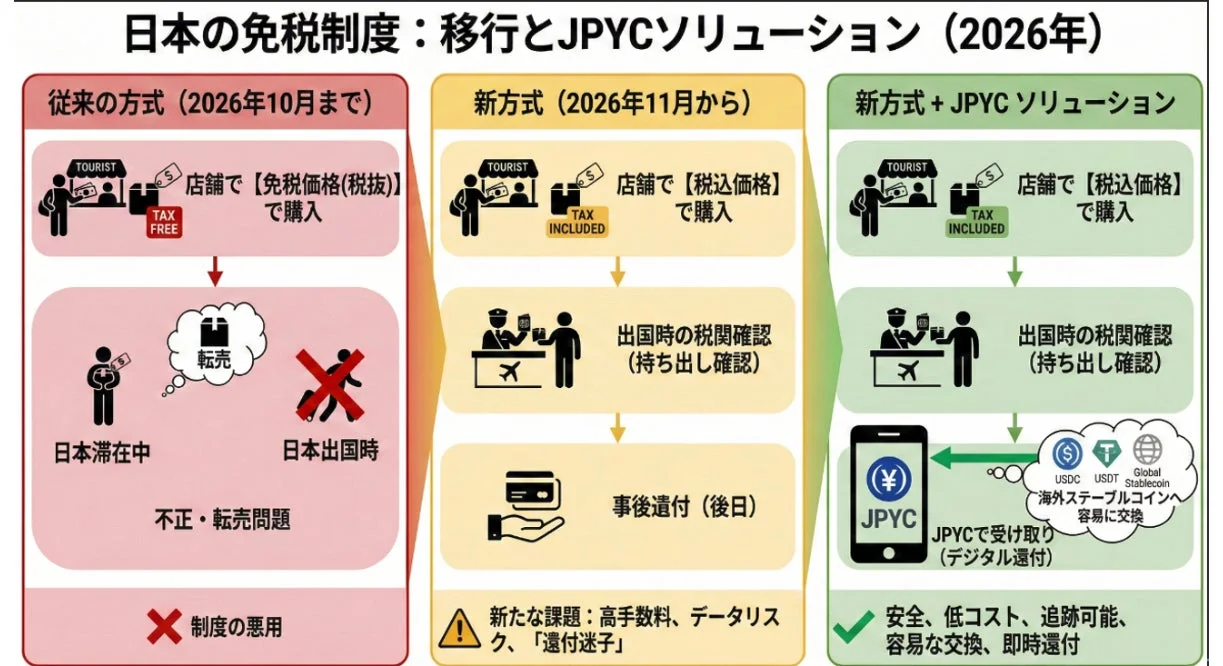 日本の免税制度:移行とJPYCソリューション (2026年)